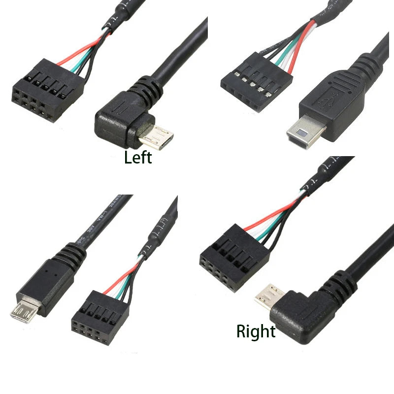 PC Computer motherboard 9P to Micro USB to DuPont 2.54mm 5Pin DuPont USB to Micro USB data Cord Aluminum foil + woven mesh cable
