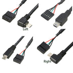 PC Computer motherboard 9P to Micro USB to DuPont 2.54mm 5Pin DuPont USB to Micro USB data Cord Aluminum foil + woven mesh cable