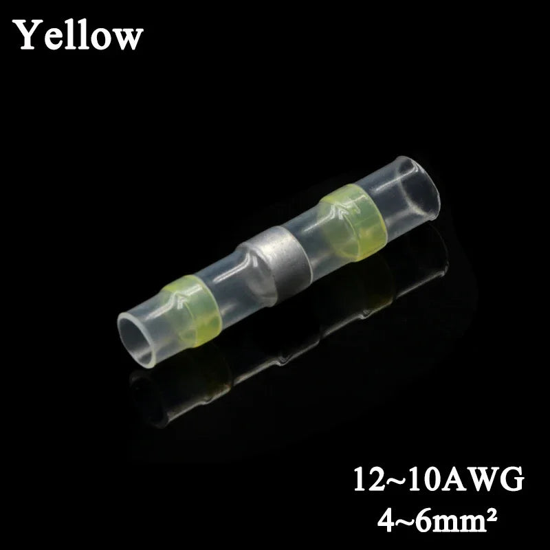 Solder Seal Wire Connectors 3:1 Shrinkage Rate Waterproof Electrical Cable Terminals Heat Shrink Tube Electrical Butt Splice