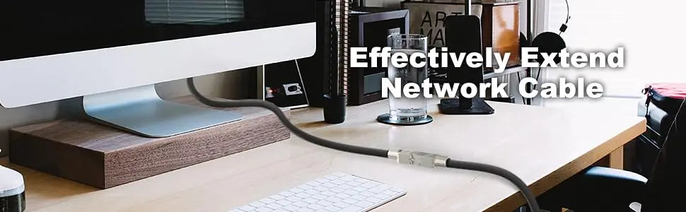 Hoolnx Tool Free RJ45 Extender, Ethernet Cable Extender PoE+ CAT6A CAT7 Lan Cable Extension Connector Full Shielded Toolless
