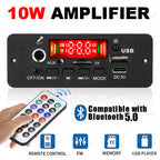 ARUIMEI 10W Digital Amplifier MP3 Decoder Board DC 5V Bluetooth 5.0 FM Support Microphone Car MP3 Player with Remote Controller