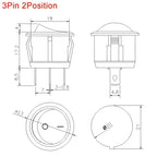 1~300pcs KCD1 LED Rocker Switch Round 2/3Pin ON-OFF-ON 2/3 Position 6A/250VAC 10A/125VAC SPST 23mm Car Push Button Switches