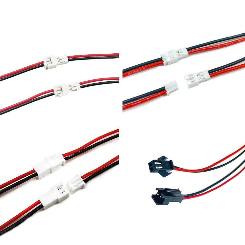 2/5/10Pairs Mini JST 1.25mm ZH1.5 PH2.0 XH2.54 SM2.5 2 Pin Male Female Plug Jack Connector Cable JST 2P Electronic Wire