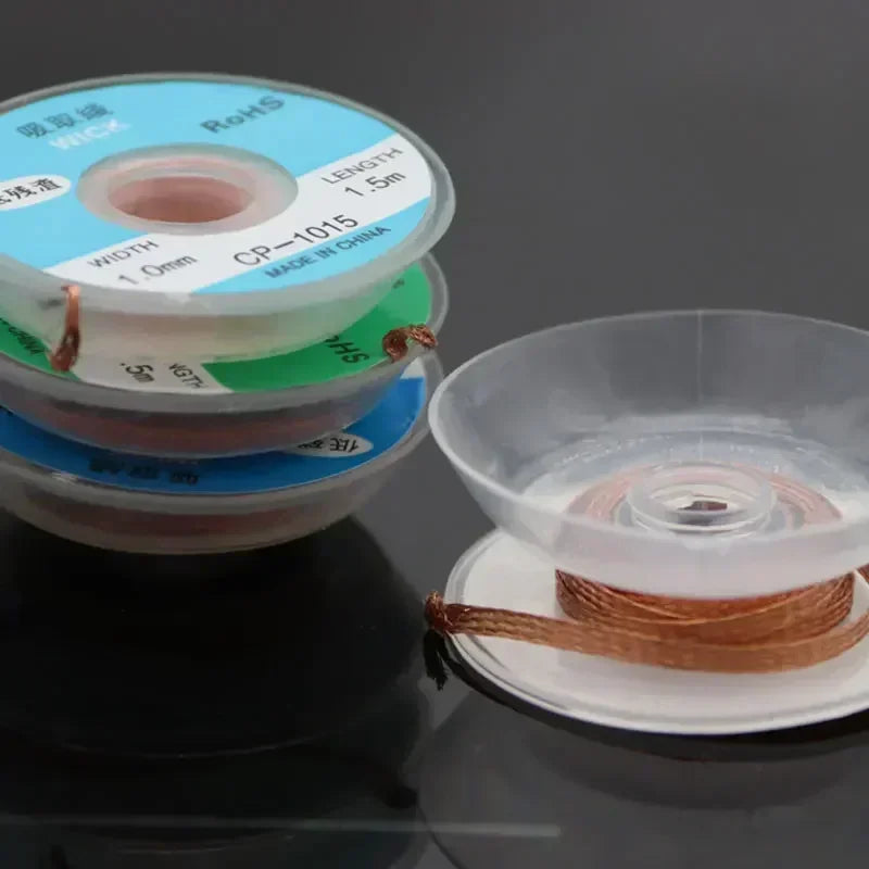 Flux Coated Desoldering Braid Solder Wick 2/3/4mm Width, 1.5M 3M 10M Length, High Purity Copper for Fast PCB BGA SMD Repair