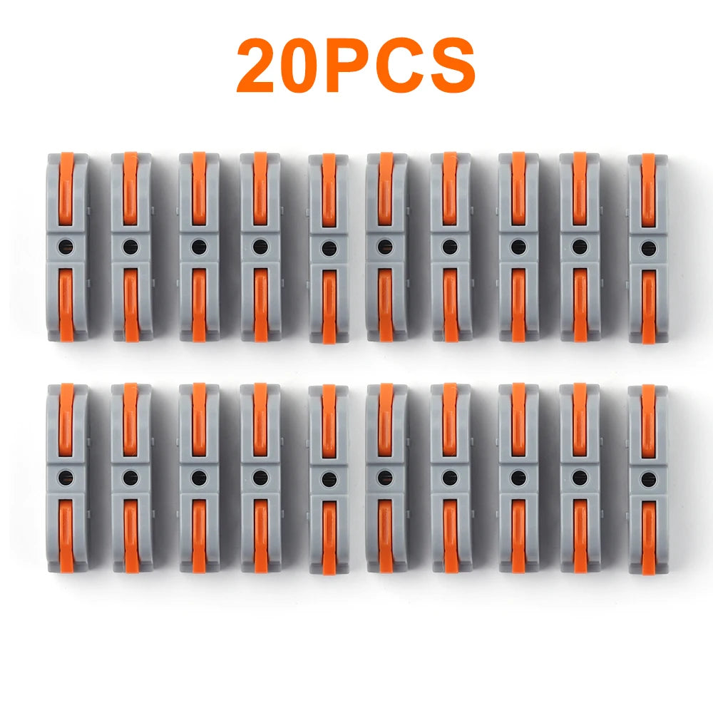20/34/50PCS Lever Wire Connectors, 1 to 1 Inline Assemblable Wire Connector, Electrical Connectors Wire Terminals