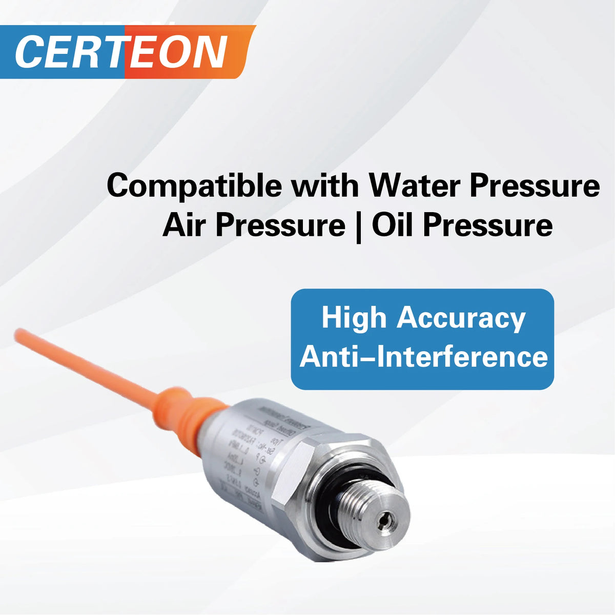 Pressure Transmitter 4-20mA Industrial Sensor M12 Connector IP67 Hydraulic Oil Air Monitoring