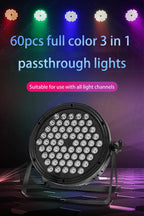 8PCS 60LED Par Light RGB Stage Light DMX512 Sound-Activated DJ Disco Light Wedding Festival Bar Atmosphere Light Audience Light