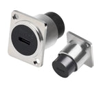 1pc Metal Round/D Type Module RJ45 CAT6&USB 2.0/3.0&Type C&HDMI-Jack Socket Through Network Panel Mounting Electronic Connector