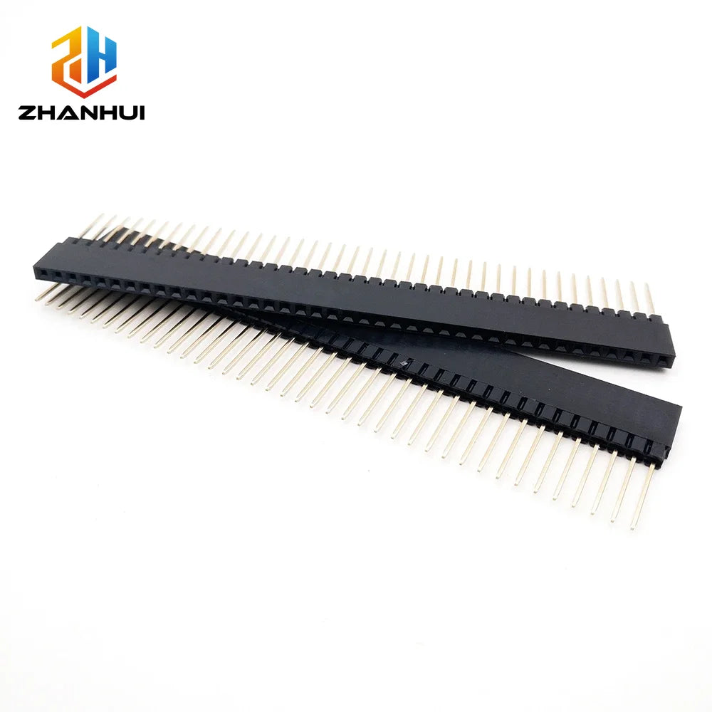 1x40 Pin Single Row Female Header 2.54mm Pitch PC104 Style Long Pin Stacking Connector for Arduino DIY (5/10/20 Pcs)