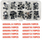 10 Models =100Pcs 6*6 Light Micro Touch Switch Set Push Button Switch Kit Height: 6*6*4.3MM~13MM  DIP SMD 2P/4P 6x6 Keys Tact