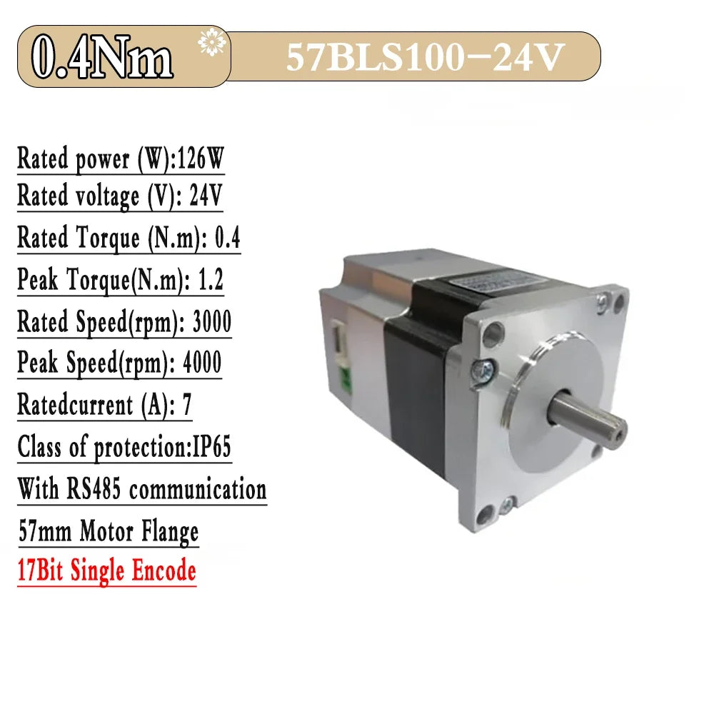 24V 48V DC Servo Motor All-in-one Integrated In Drive Low Voltage 42/57/86mm Motor 3000RPM 17Bit Absolute Encoder With RS485
