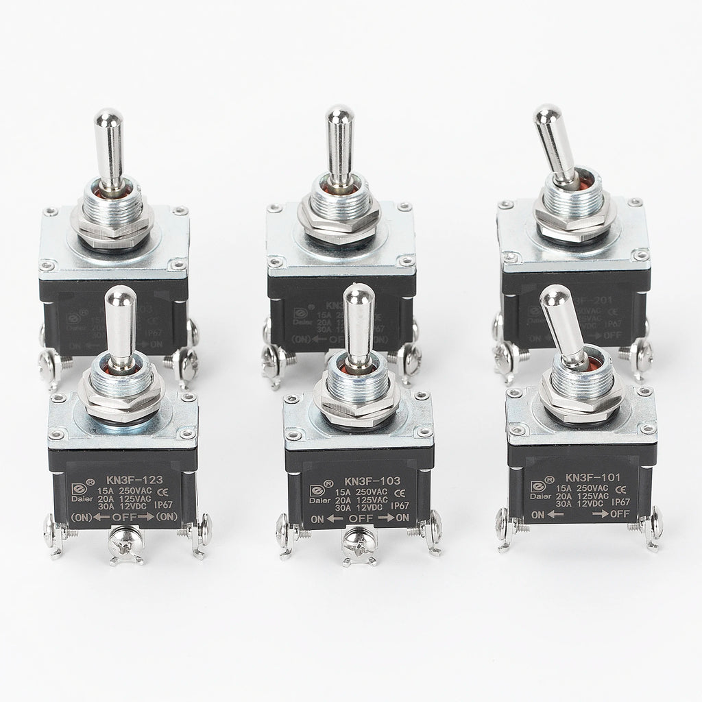 1PC IP67 Waterproof Toggle Switch 30A 12VDC SPST SPDT DPDT ON-OFF ON-ON ON-OFF-ON 2 Pin 3 Pin 6 Pin With Screw Terminal