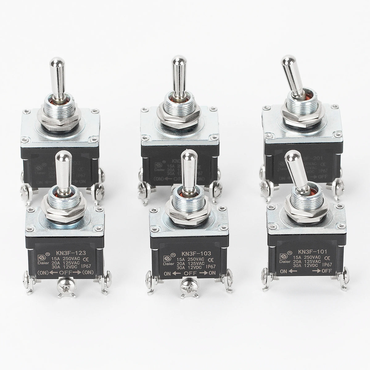 1PC IP67 Waterproof Toggle Switch 30A 12VDC SPST SPDT DPDT ON-OFF ON-ON ON-OFF-ON 2 Pin 3 Pin 6 Pin With Screw Terminal
