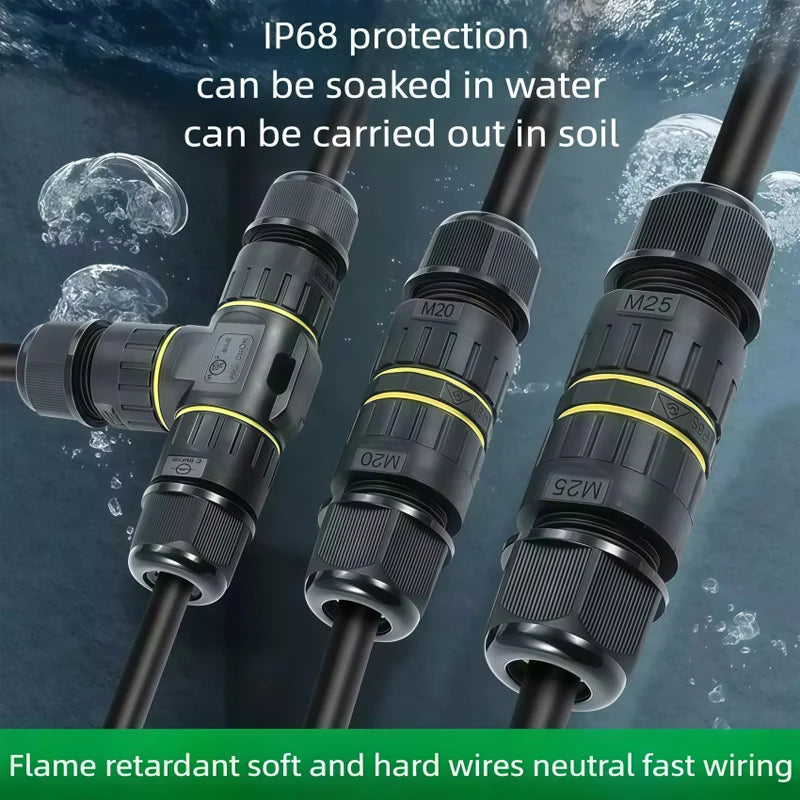 Heavy Duty Quick Connect Terminal Block T-type, IP68 Waterproof 2/3/4/5Pin for Secure & Fast Damp-Proof Wiring Connector