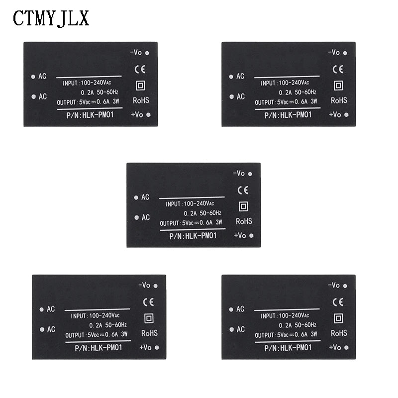 5pcs HLK-PM01 HLK-PM03 HLK-PM12 AC-DC 220V To 5V/3.3V/12V Mini Power Supply Module,intelligent Household Switch Power Supply