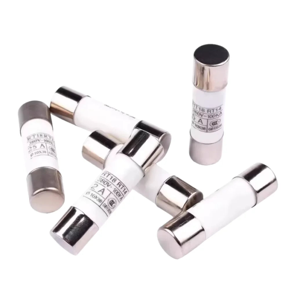 20-5 Pcs, 10*38 Fast Blow Ceramic Fuse 10x38mm Fuse 500V 0.5A 1A 2A 4A 5A 6A 8A 10A 16A 20A 32A RO15 RT18 RT14