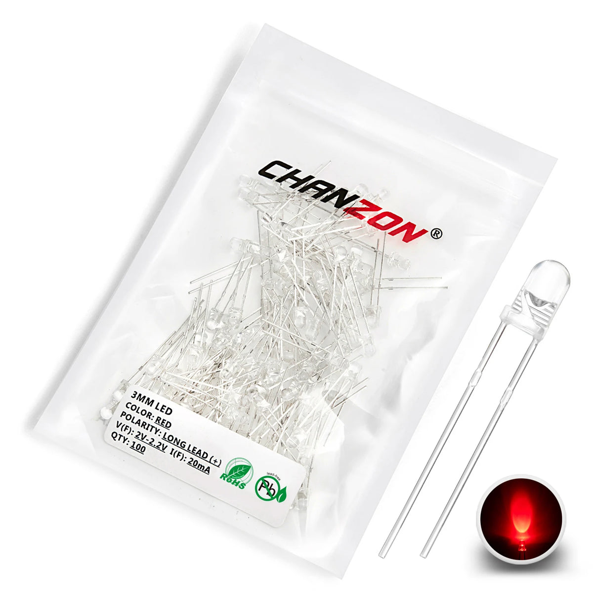 3mm LED Diode Kit Light Emitting Warm White Red Blue Green UV Orange Yellow Pink Color Bulb Lamp Set 2V 3V PCB Assortment