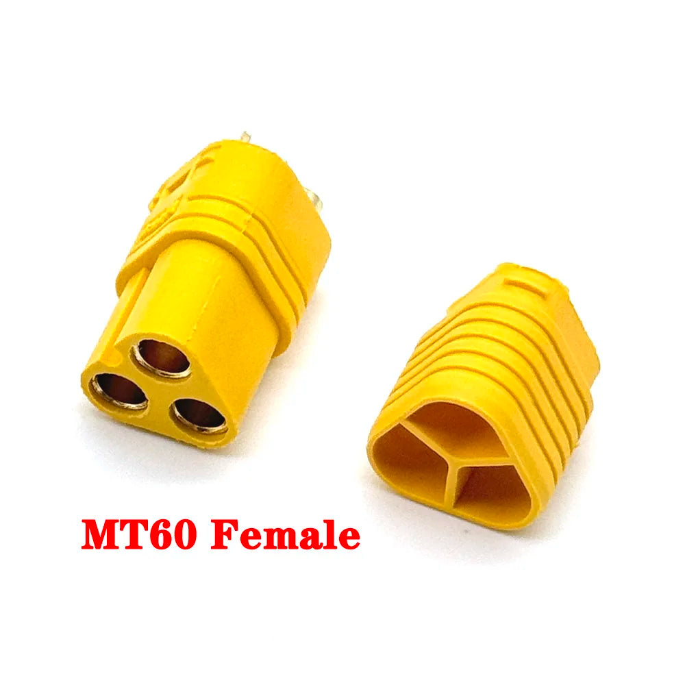 MR60 MR 60 Fireproof Female Male Three-core Connector With Sheath 3.5mm Brass Gold Plated For Lipo ESC RC Model