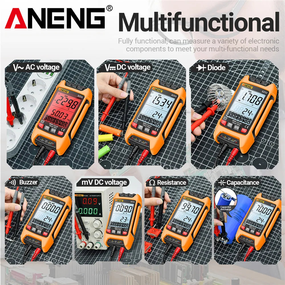 ANENG SZ01/SZ02 Diode Tester Professional Digital Multimeter True RMS Smart AC/DC Current Voltage Auto Range Multimetres Tools
