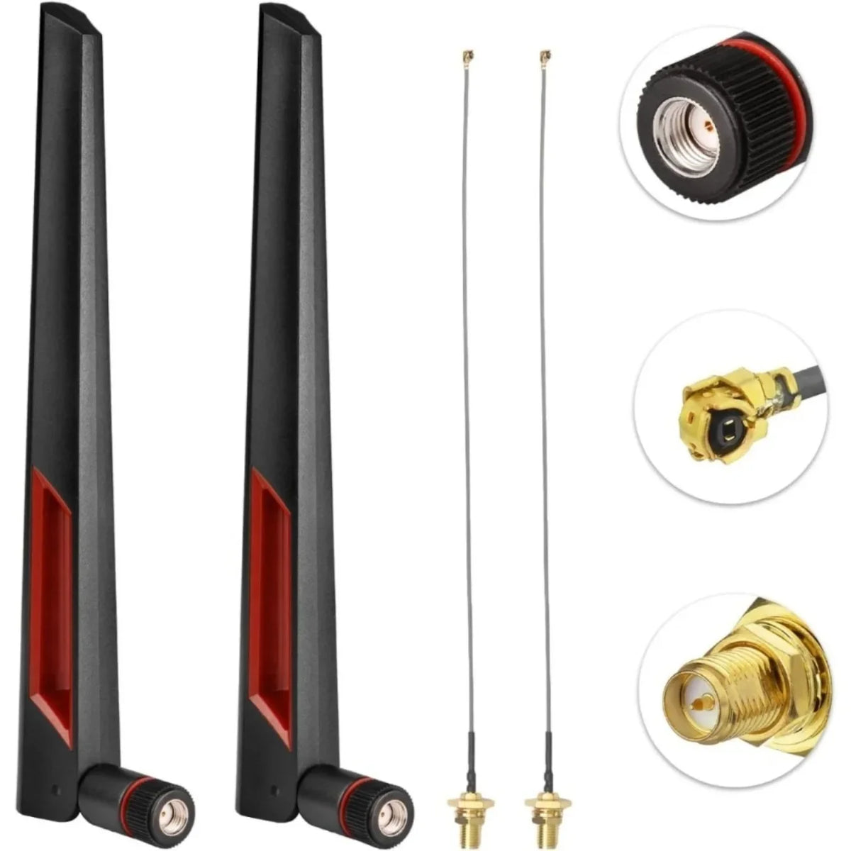 Dual Band 2.4GHz 5.8GHz Wifi Antenna + 15CM Cable to RP-SMA for Mini PCIe Card Wireless Routers, PC Desktop, Repeater