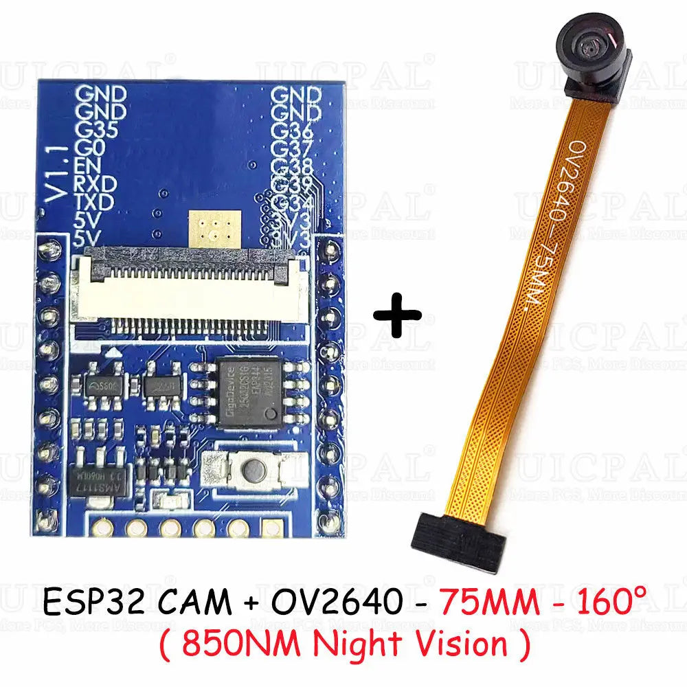 ESP32-CAM with OV2640 Camera Module Kit 66 120 160 Degrees 650nm 850nm Night Vision DVP 24Pin 2MP 2.4GHz WiFi Camera 4MB FLASH