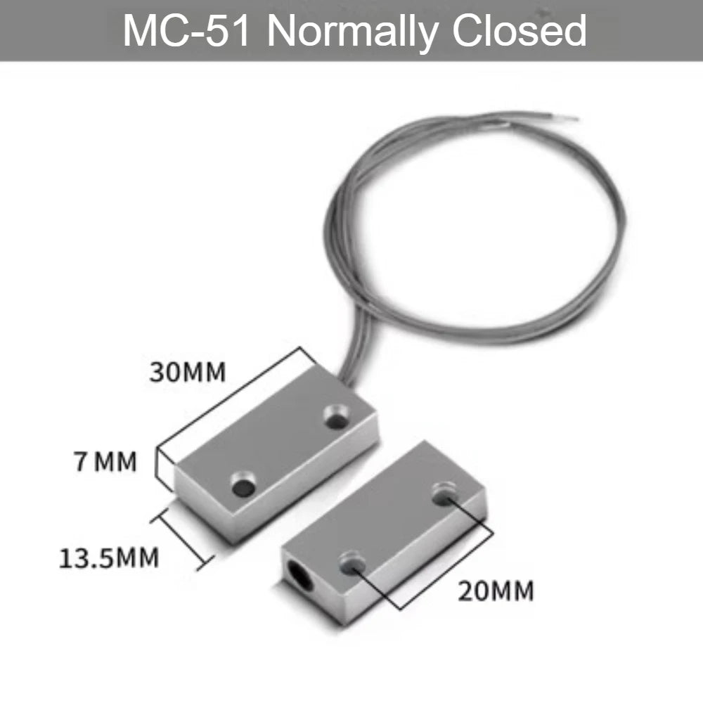 5PCS MC-52 Wired Magnetic Door Contact Switch Alarm Sensor NC NO Reed Switch for Door Window Security