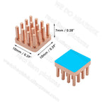 WE DO HEATSINK 10x10xmm 15x15x5mm 15x15x7mm Without or With Thermal Pad Square Pure Copper Heat Sink