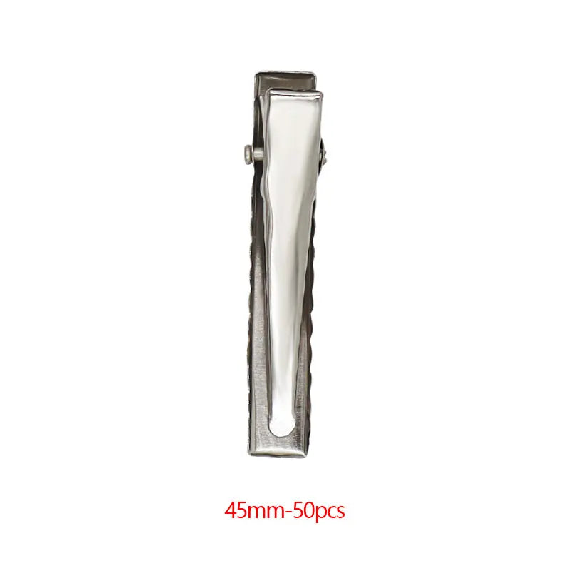 50pcs/lot Metal Crocodile Clips Cable Lead Testing Metal Alligator Clips Clamps Hair Clips Hairpins 35mm-75mm