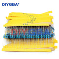 600pcs/set 30 Kinds 1/4W Resistance 1% Metal Film Resistor Pack Assorted Kit 1K 10K 100K 220ohm 1M Resistors 300pcs/set