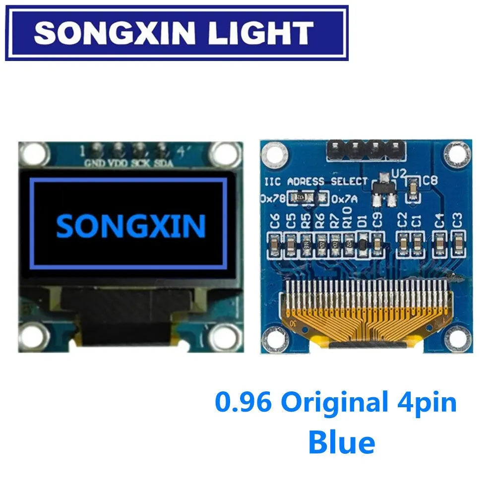 SAMIROB 0.96 Inch OLED SSD1306 White/Blue/Yellow 128X64 IIC I2C Serial Display Module 12864 LCD Screen Board For Arduino