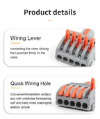 10/100PCS Electrical Cable Connector 1 in Multiple out Quick Wire Terminal Block 2/3/4/5Pin Push in Lever Connectors 0.08-4.0mm2