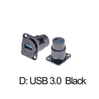 1PC Metal D Type Module RJ45 CAT6&USB 2.0/3.0&Type C&HDMI-Jack Socket Through Network Panel Mounting Electronic Connector