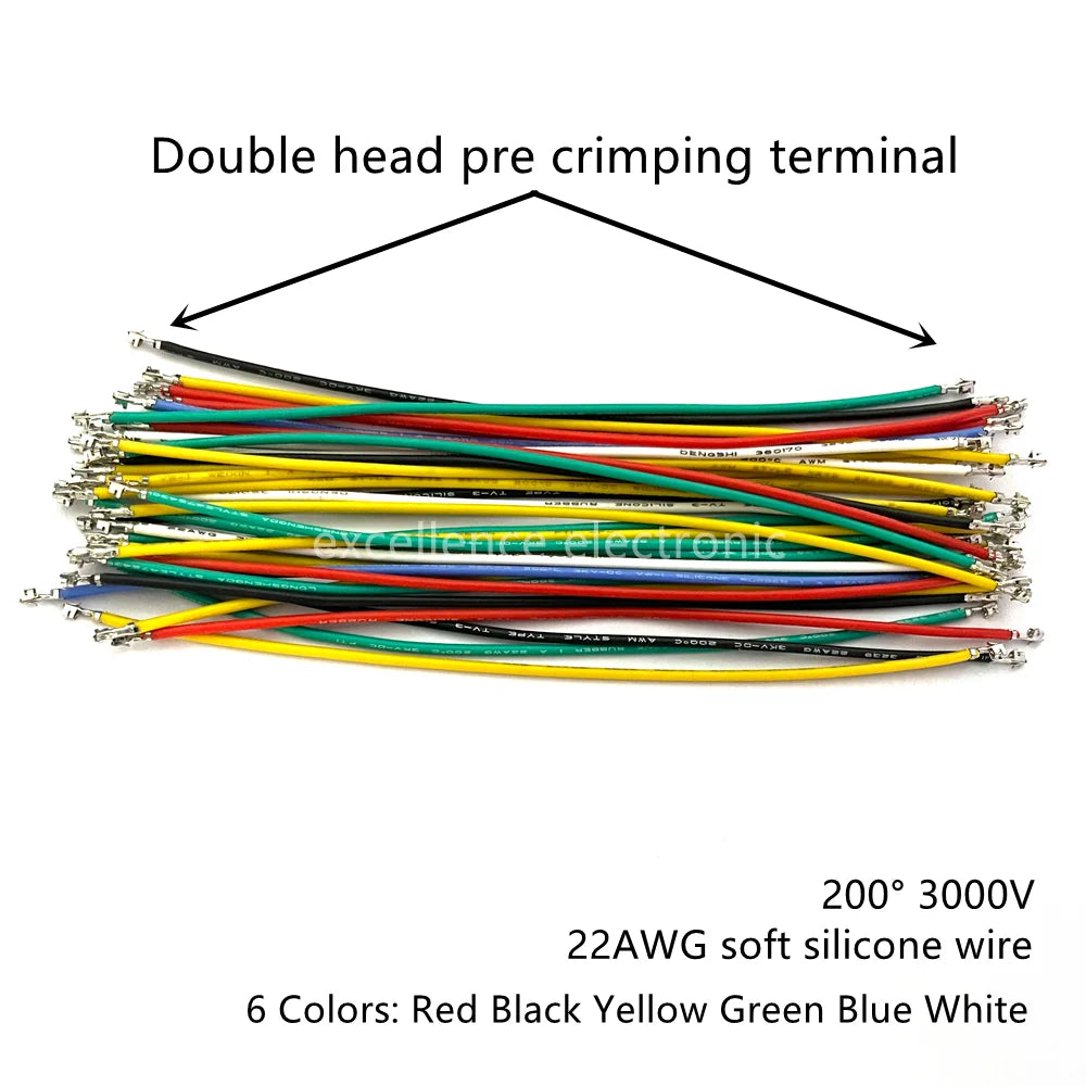 XH 2.54mm Connector Kit With Double Pre-crimped Soft Silicone Cable Wire 22AWG 2/3/4/5/6/7/8/9/10 Pin Housing JST Adapter Cable