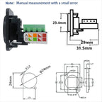 #19X Adapter,5PCS RJ45 Female Panel Mount Screw Terminal Adapter (Black)