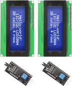 2PCS IIC I2C TWI Serial LCD 2004 20x4 Blue Backlight Module with I2C Interface Adapter Compatible with Raspberry Pi