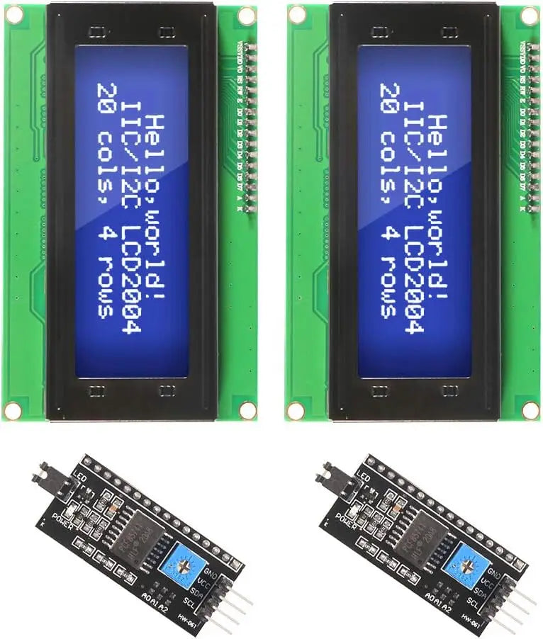 2PCS IIC I2C TWI Serial LCD 2004 20x4 Blue Backlight Module with I2C Interface Adapter Compatible with Raspberry Pi
