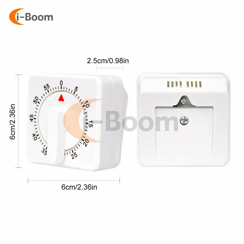 60 Minutes Kitchen Timer Count Square Cooking Up Alarm Sleep Temporizador Clock Mechanical Stopwatch Alarm Down Office Meeting