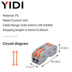 5pcs/lot Splitter Cable Push-in Lever Connection Terminal Block 1 In Multiple Out Combined Compact Quick Splice Wire Connector