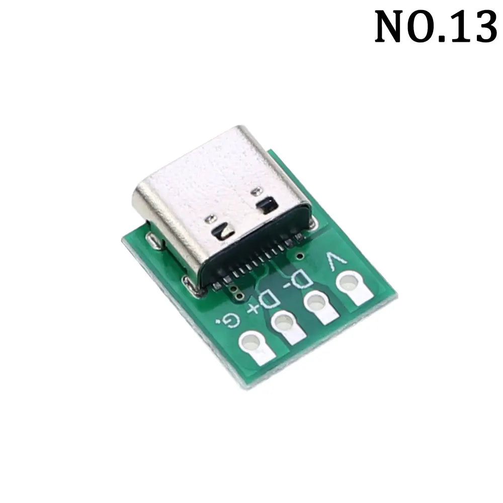 1Pcs USB 3.1 Vertical Straight Plug Double Side Positive Negative Plug Type-C Male/Female Test Board PCB Connector With Pin