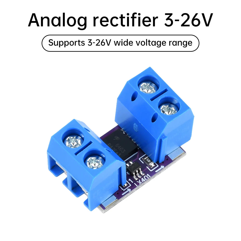 3V-26V 10A Ideal Diode Module Solar Charging Backflow Prevention Low Internal Resistance Analog Rectifier