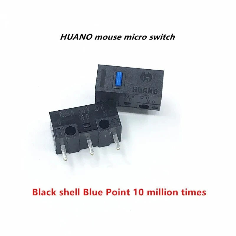 New Authentic HUANO mouse micro switch button white yellow blue pink green dot blue shell white dot General 3-pin switch