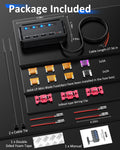 Anchtek 12V Motorcycle Fuse Box Universal Automotive Fuse Block with 4 Circuits Low Profile Mini Blade LED Indicator Fuse Holder
