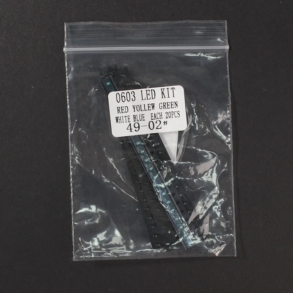 5 Colors SMD LED Light Emitting Diode Assortment Kit - 100pcs 0603/0805/1206/1210/5050/5730 Miniature LED Diodes