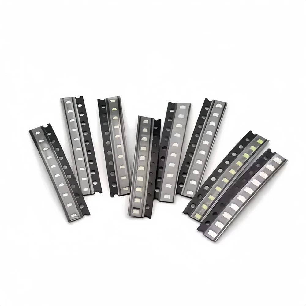 100PCS SMD LED Light Diode 0201 0402 0603 0805 1206 Red Blue Yellow Orange White Warm Pink White Green Purple