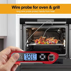 Digital Double Probe Food Thermometer with Backlight & Magnet, Calibratable Food Cooking Thermometer for Oven BBQ Grill Kitchen