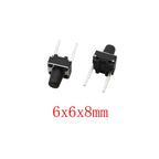50Pcs 6x6mm Tactile Tact Micro Mini Push Button Switch PCB Panel Momentary Self-reset DIP 2 Pin Tact Switch 6x6x4.3/5/6/7/8/9mm