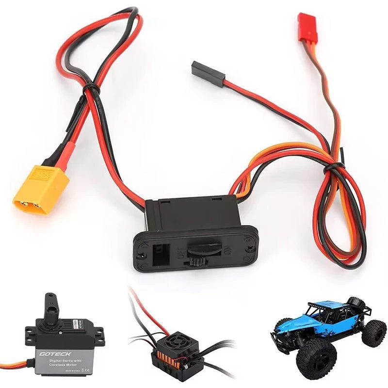 RC Switch Heavy Duty On/Off Switch Power XT60 Male to JR/Futaba Plug Battery Connector Socket