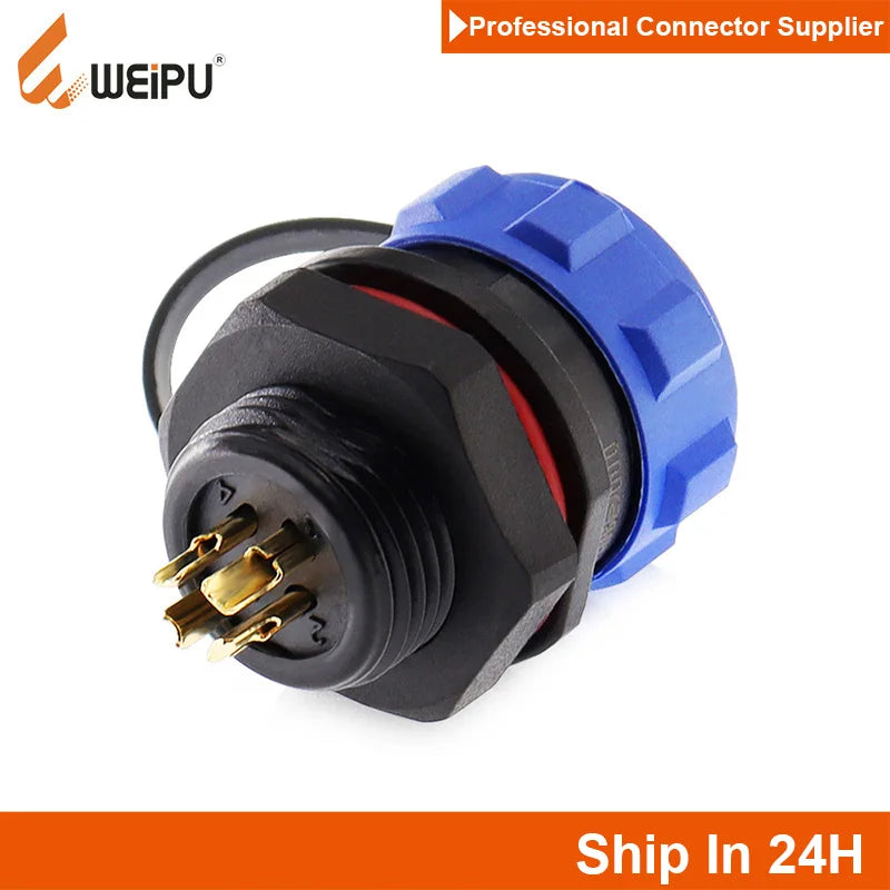 WEiPU SP13 Plastic M13 Waterproof Circular Power Plug Socket Wire Joint Connector 2 3 4 5 7 9Pin for Solar Audio Visual System