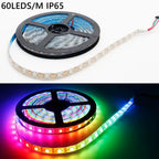 WS2812B Individually Addressable Led Strip light WS2812 5050 RGB Smart Pixels Led Light 30/60/74/96/144leds/m IP30/65/67 DC5V