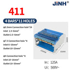 JINH Din Rail Distribution Terminal Block Screw Connection High Power 2 4 Bus Universal Electric Wire Connector Junction Box